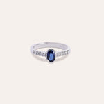 Lade das Bild in die Galerie hoch, Anello Estia Zaffiro 2 Oro bianco - Varengo Gioielli