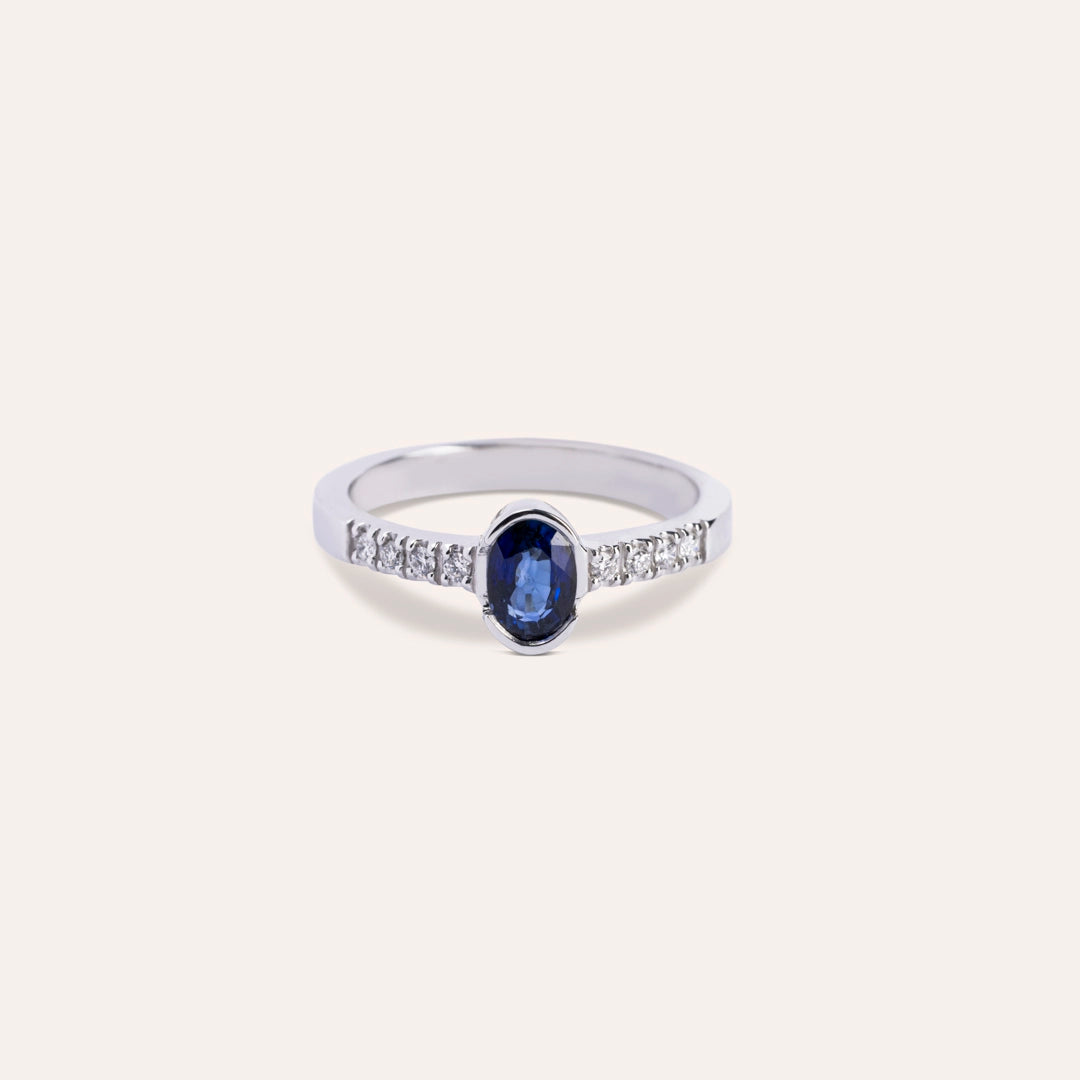 Anello Estia Zaffiro 2 Oro bianco - Varengo Gioielli