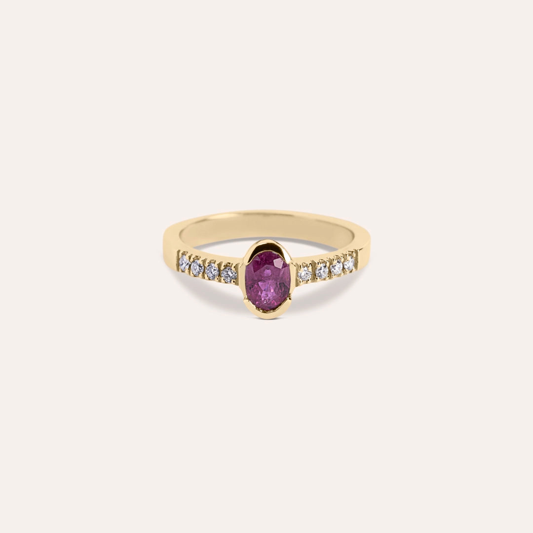 Anello Estia Rubino 2 Oro giallo - Varengo Gioielli