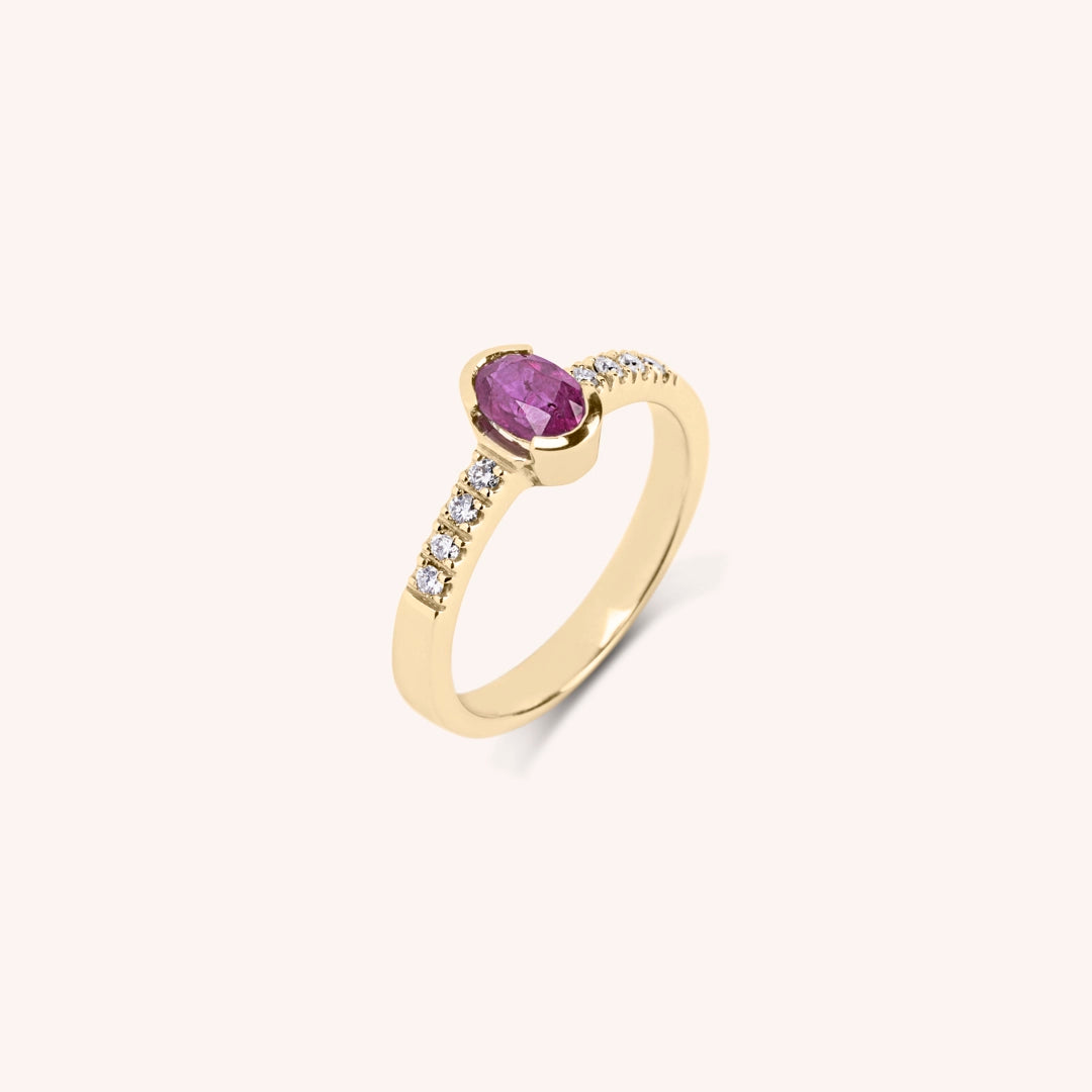 Anello Estia Rubino 2 - Varengo Gioielli