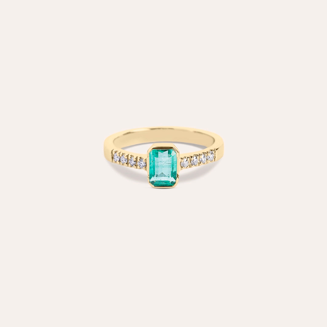 Anello Estia Smeraldo 2 Oro giallo - Varengo Gioielli