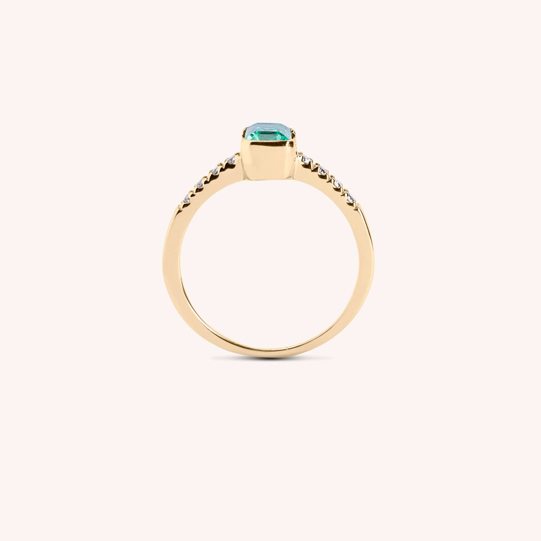 Anello Estia Smeraldo 2 - Varengo Gioielli