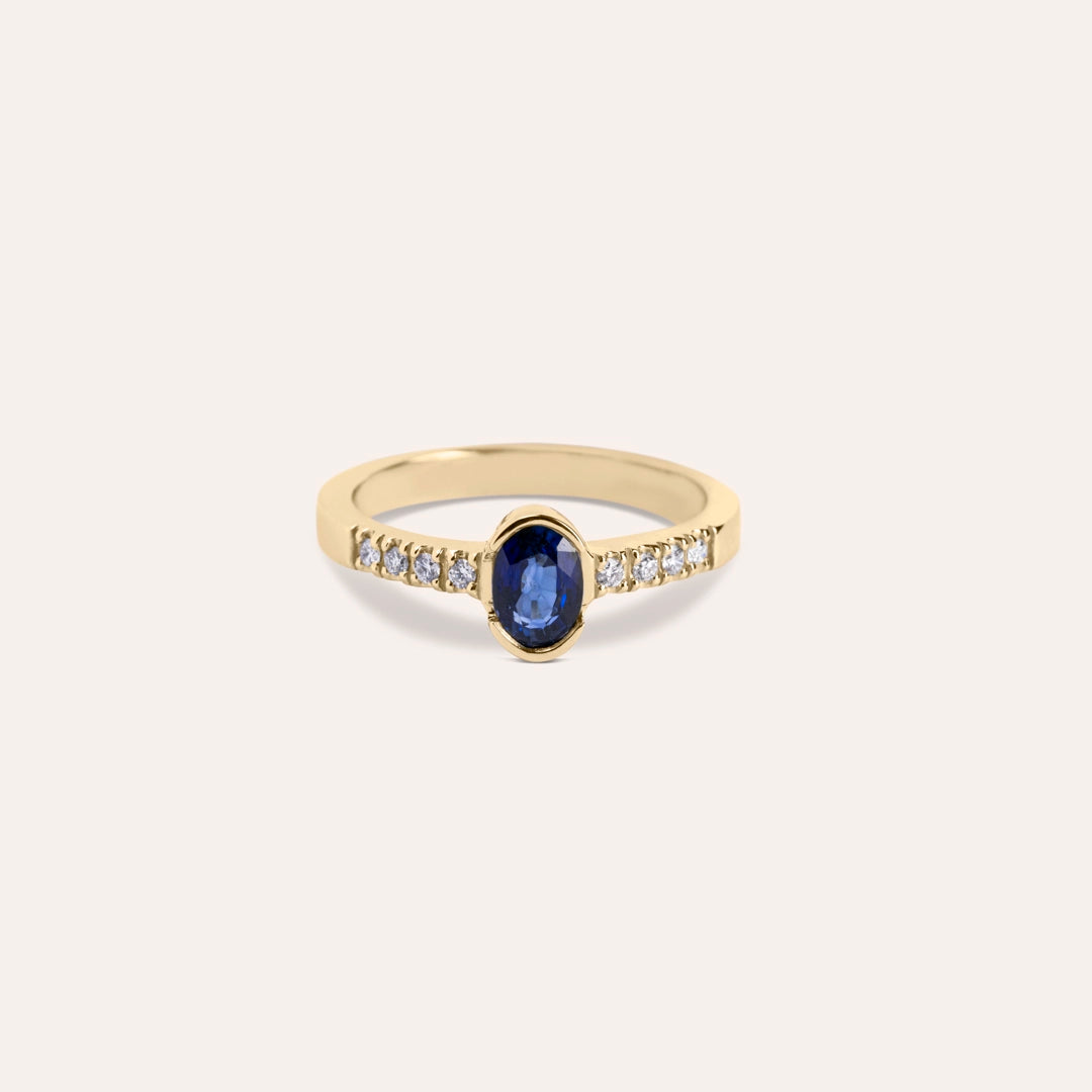 Anello Estia Zaffiro 2 Oro giallo - Varengo Gioielli