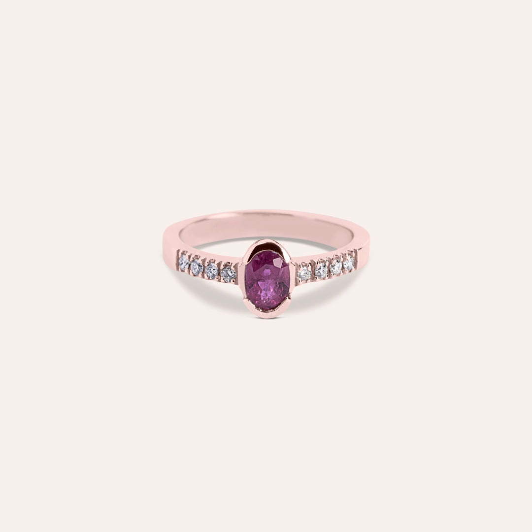 Anello Estia Rubino 2 Oro rosa - Varengo Gioielli