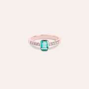 Anello Estia Smeraldo 2 Oro rosa - Varengo Gioielli