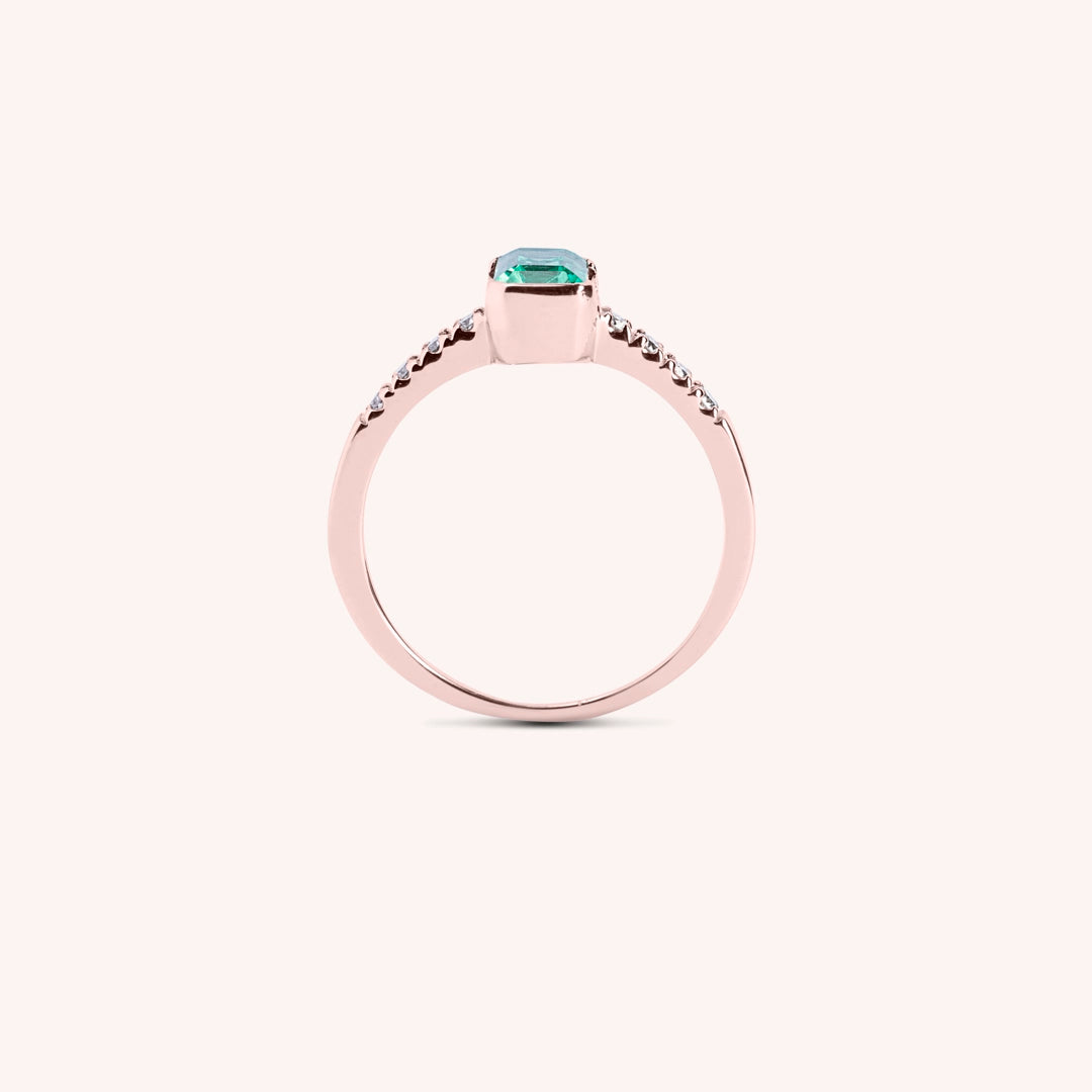 Anello Estia Smeraldo 2 - Varengo Gioielli