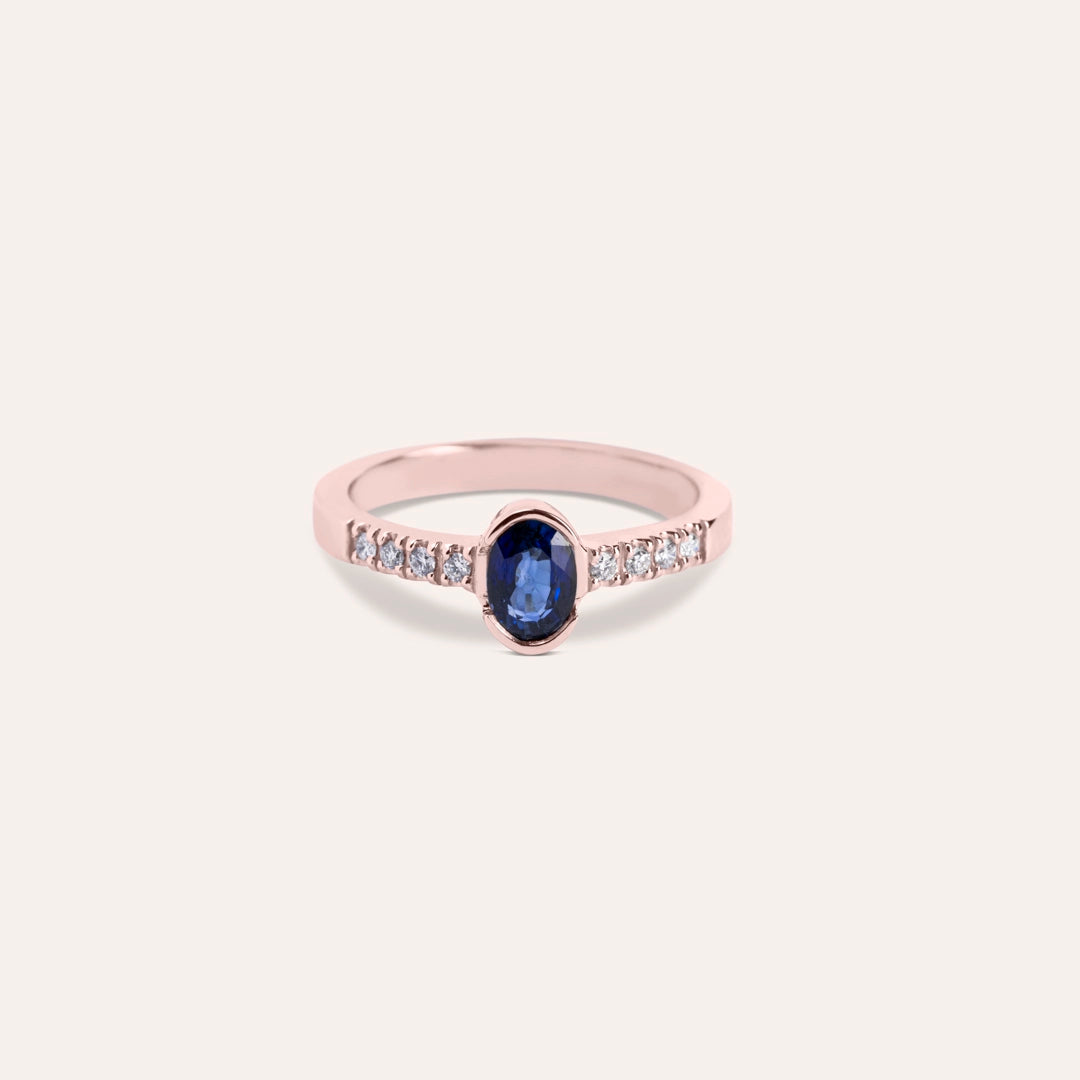 Anello Estia Zaffiro 2 Oro rosa - Varengo Gioielli