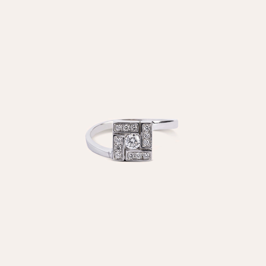 Anello Fantasia Athena Oro bianco - Varengo Gioielli