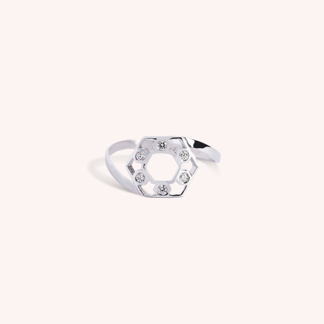 Anello Fantasia Cora Oro bianco - Varengo Gioielli