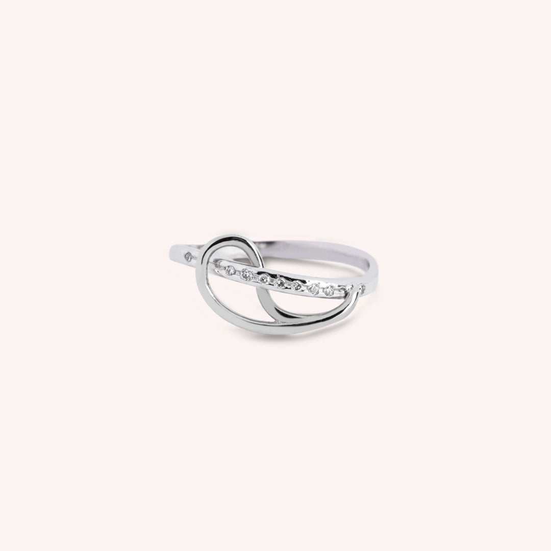Anello Fantasia Eris Onda Oro bianco - Varengo Gioielli