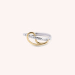 Load image into Gallery viewer, Anello Fantasia Eris Onda Bicolore bianco oro - Varengo Gioielli