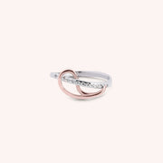Anello Fantasia Eris Onda Bicolore bianco rosa - Varengo Gioielli