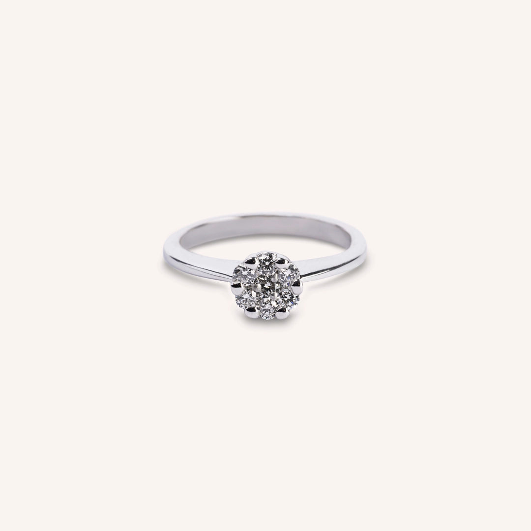 Anello Fantasia Flora Oro bianco - Varengo Gioielli