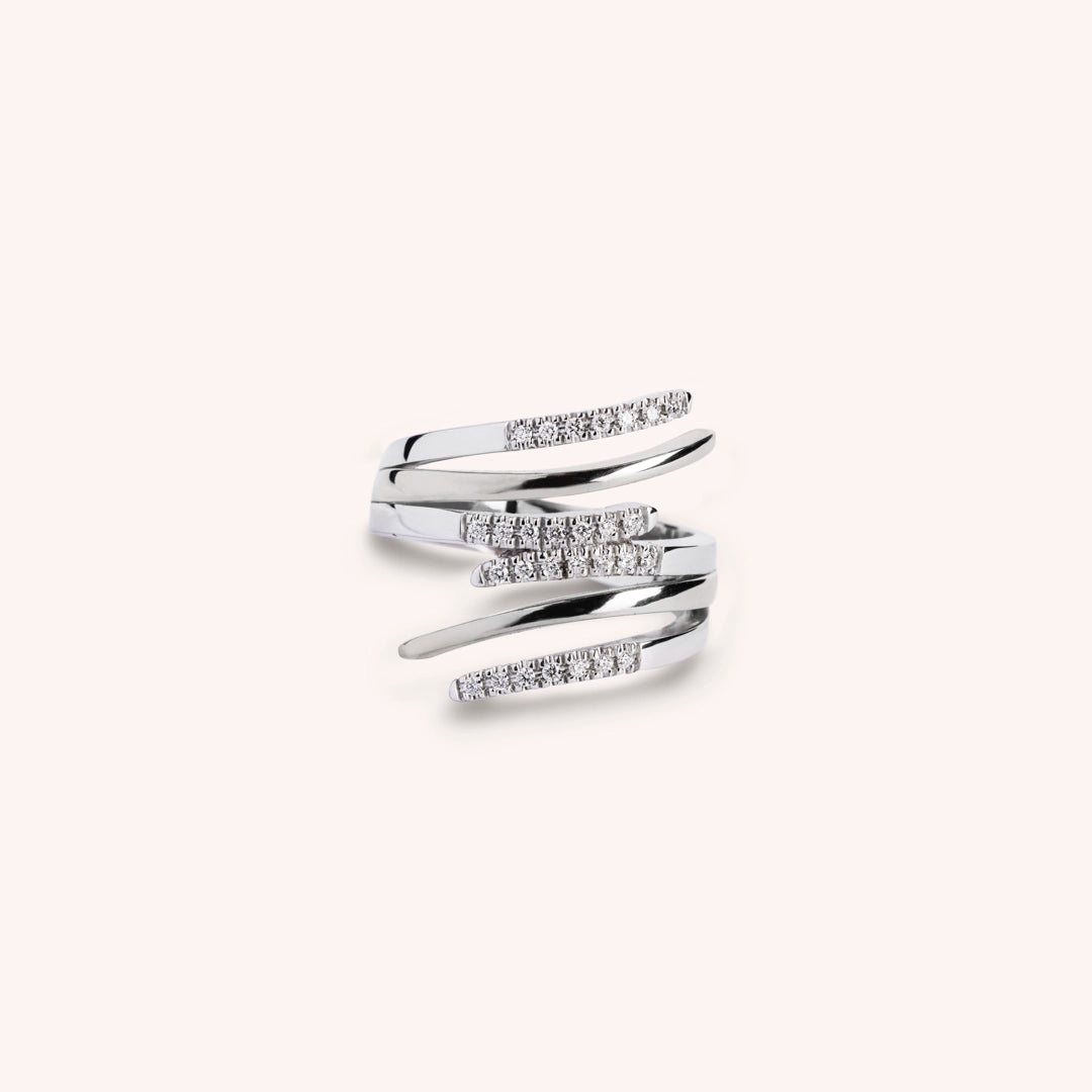 Anello Fantasia Rea Grande Oro bianco - Varengo Gioielli