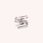 Load image into Gallery viewer, Anello Fantasia Rea Grande Bicolore bianco rosa - Varengo Gioielli