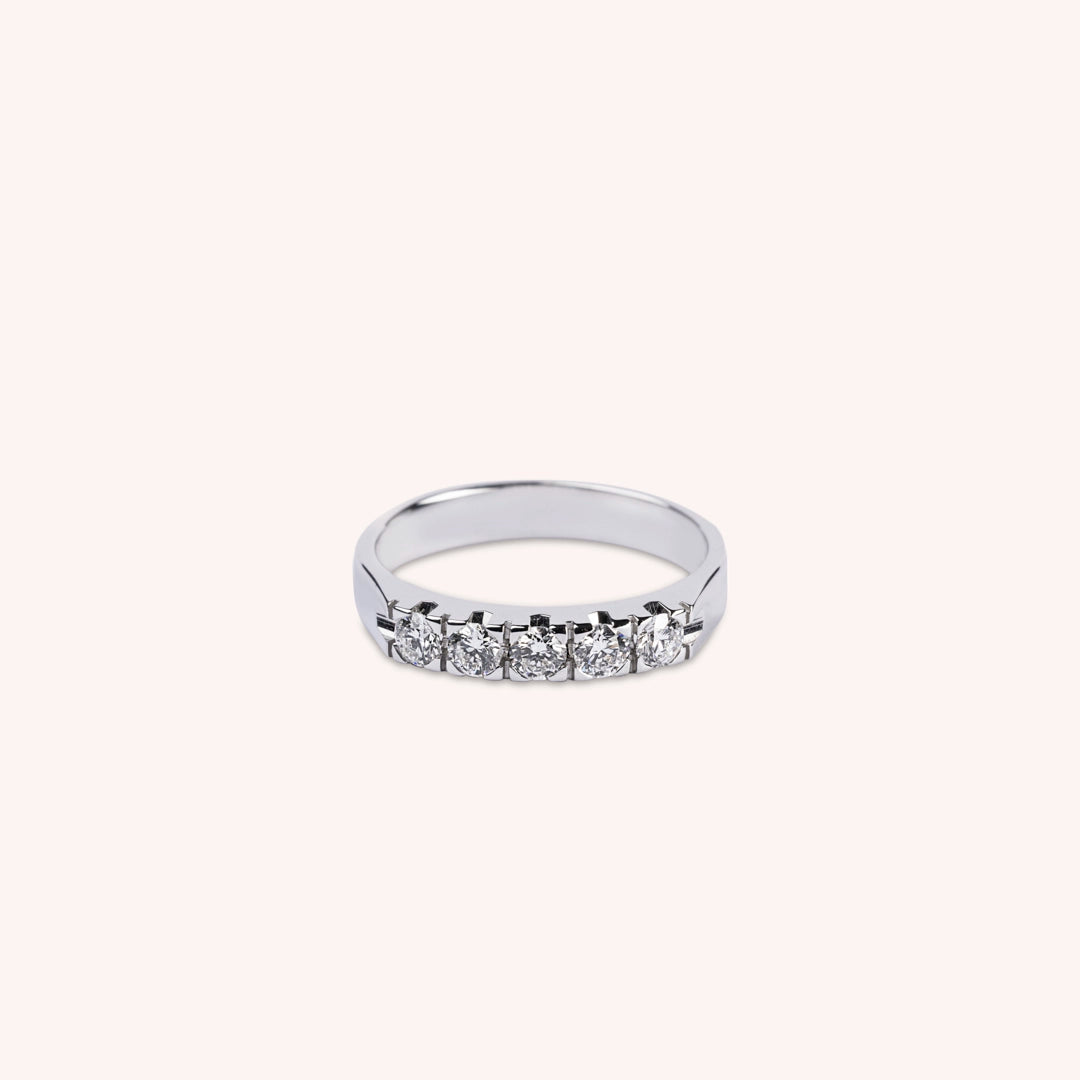 Anello Fedina Petra 5 Oro bianco - Varengo Gioielli
