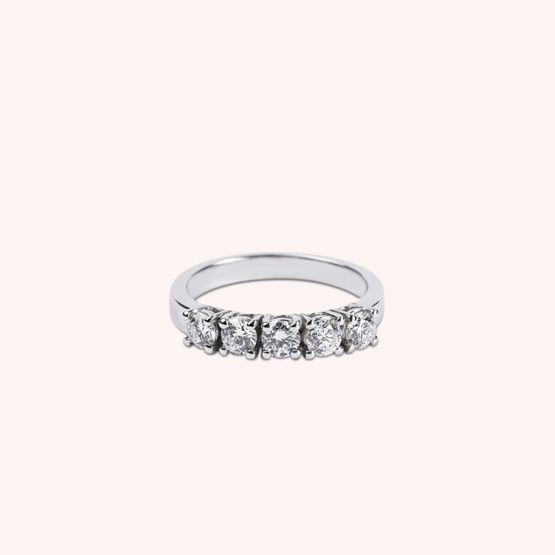 Anello Fedina Teti 5 Oro bianco - Varengo Gioielli