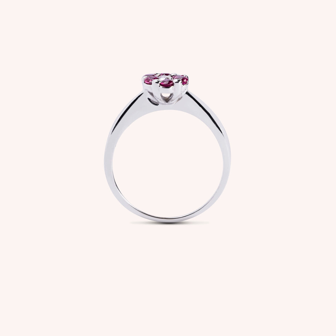 Anello Flora Rubini - Varengo Gioielli