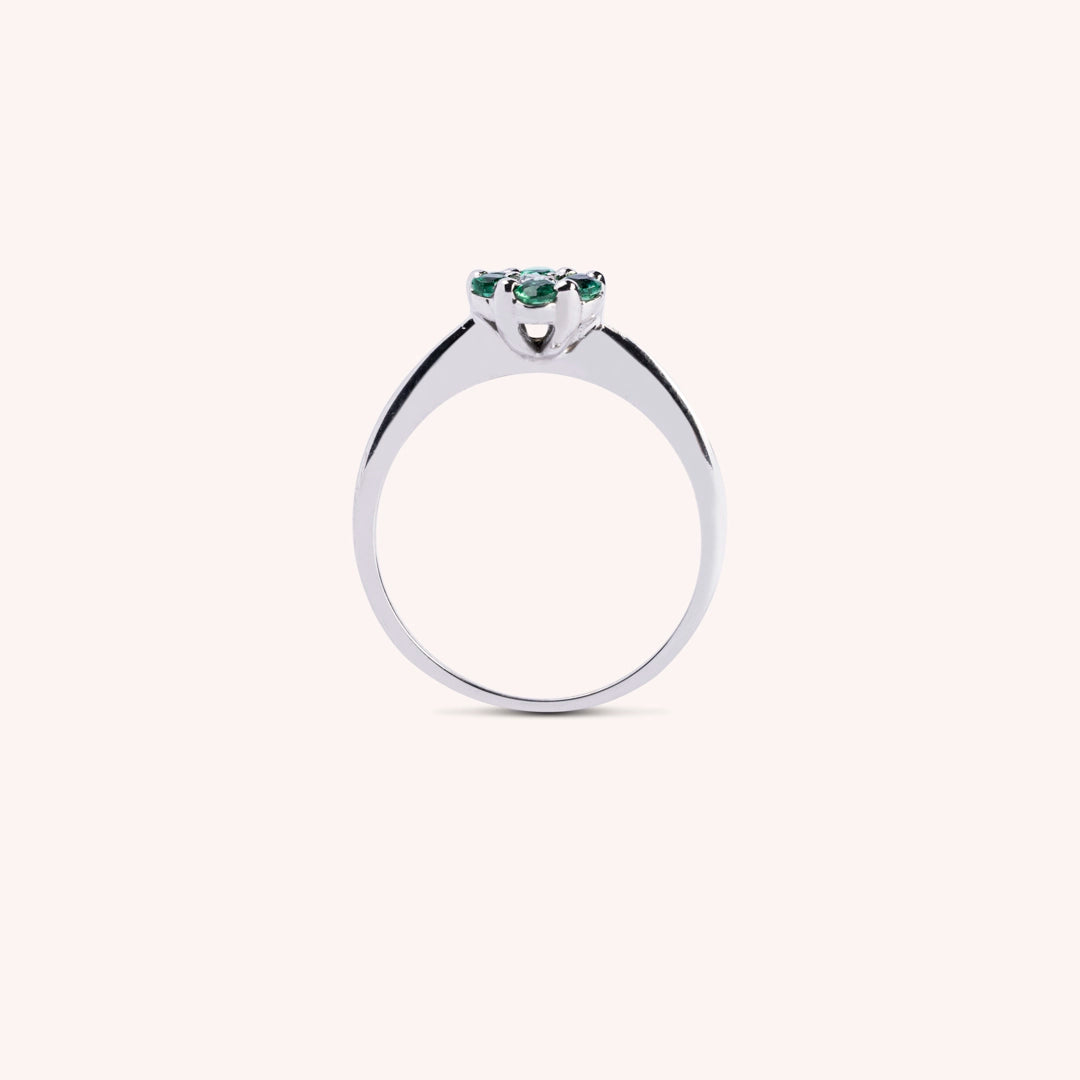 Anello Flora Smeraldi - Varengo Gioielli