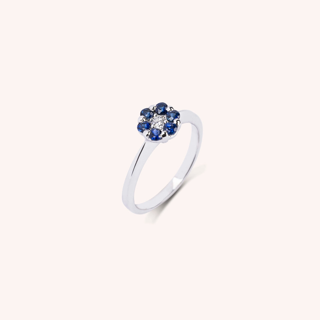 Anello Flora Zaffiri - Varengo Gioielli