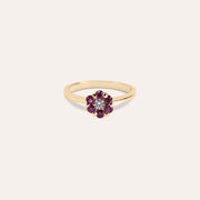 Anello Flora Rubini Oro giallo - Varengo Gioielli