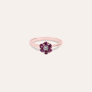 Anello Flora Rubini Oro rosa - Varengo Gioielli