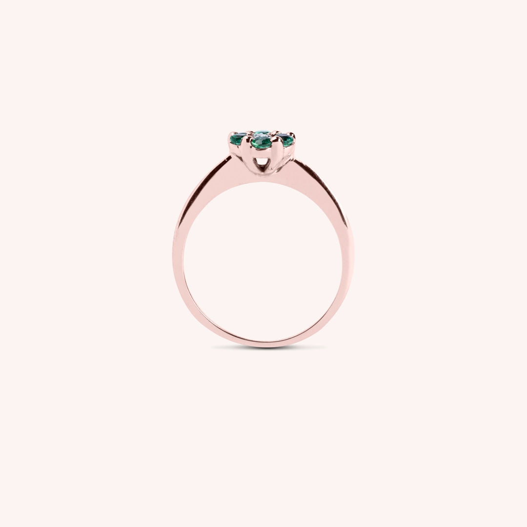 Anello Flora Smeraldi - Varengo Gioielli