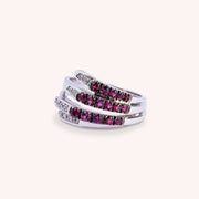 Anello Ilizia Rubini Piccolo Oro bianco - Varengo Gioielli