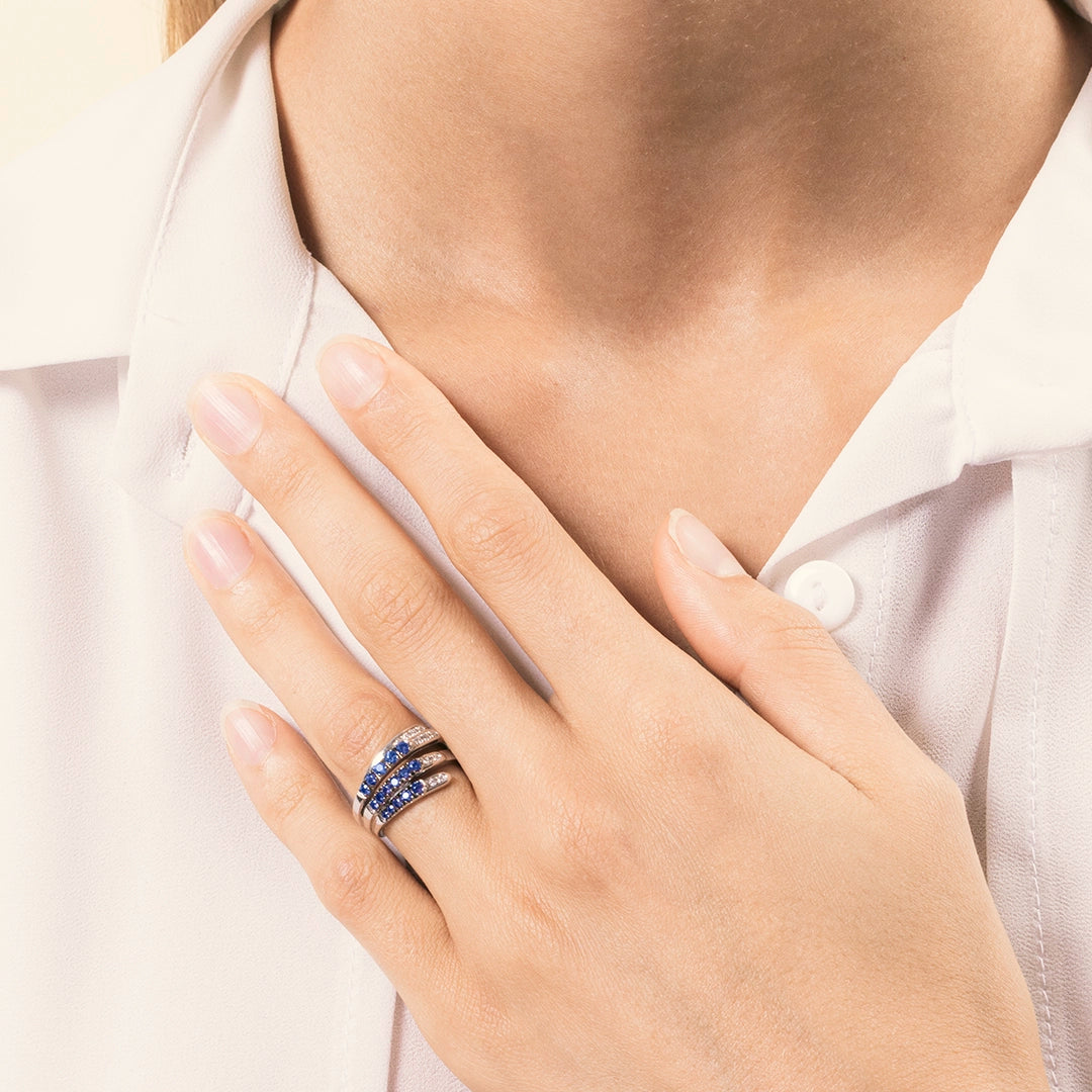 Anello Ilizia Zaffiri Piccolo - Varengo Gioielli