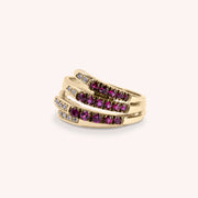Anello Ilizia Rubini Piccolo Oro giallo - Varengo Gioielli