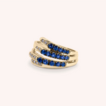 Lade das Bild in die Galerie hoch, Anello Ilizia Zaffiri Piccolo Oro giallo - Varengo Gioielli