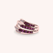 Anello Ilizia Rubini Piccolo Oro rosa - Varengo Gioielli