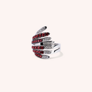 Anello Ilizia Rubini Grande Oro bianco - Varengo Gioielli