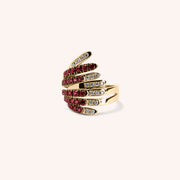 Anello Ilizia Rubini Grande Oro giallo - Varengo Gioielli