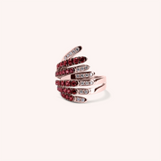 Anello Ilizia Rubini Grande Oro rosa - Varengo Gioielli