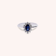 Anello Iris Zaffiro 6x4 Oro bianco - Varengo Gioielli
