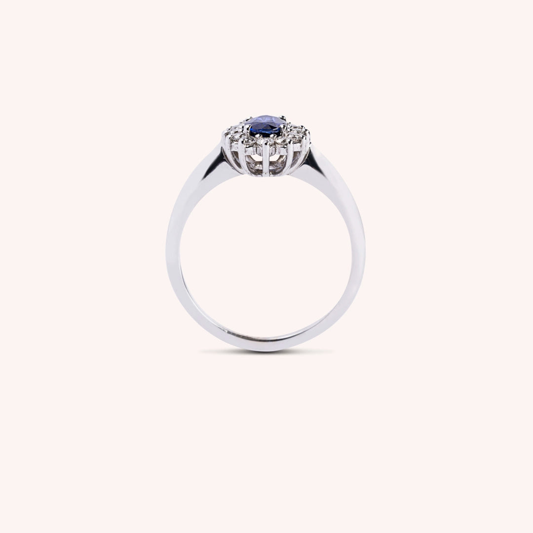 Anello Iris Zaffiro 6x4 - Varengo Gioielli