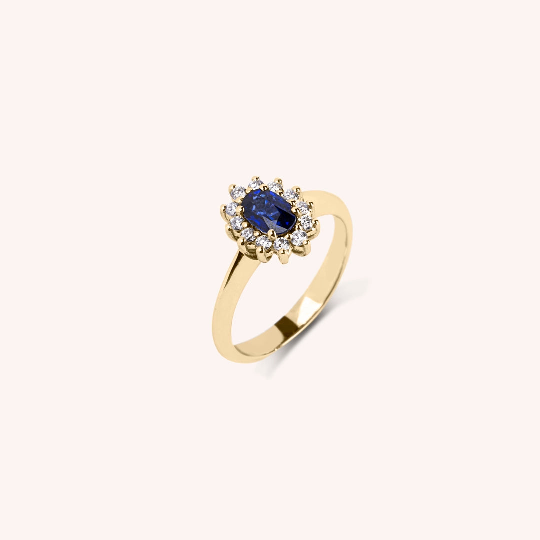 Anello Iris Zaffiro 6x4 - Varengo Gioielli