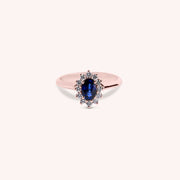 Anello Iris Zaffiro 6x4 Oro rosa - Varengo Gioielli