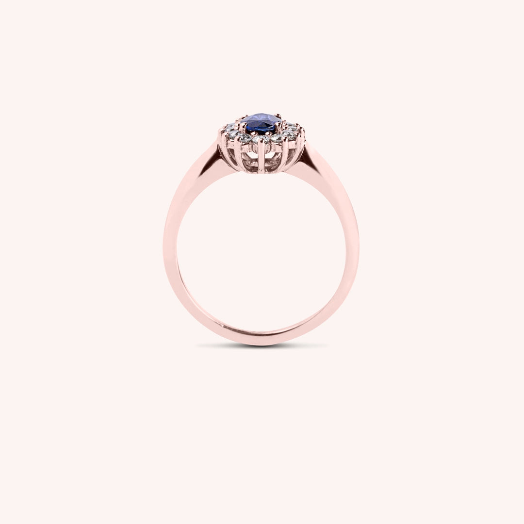 Anello Iris Zaffiro 6x4 - Varengo Gioielli