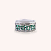Anello Phoese Smeraldi Oro bianco - Varengo Gioielli