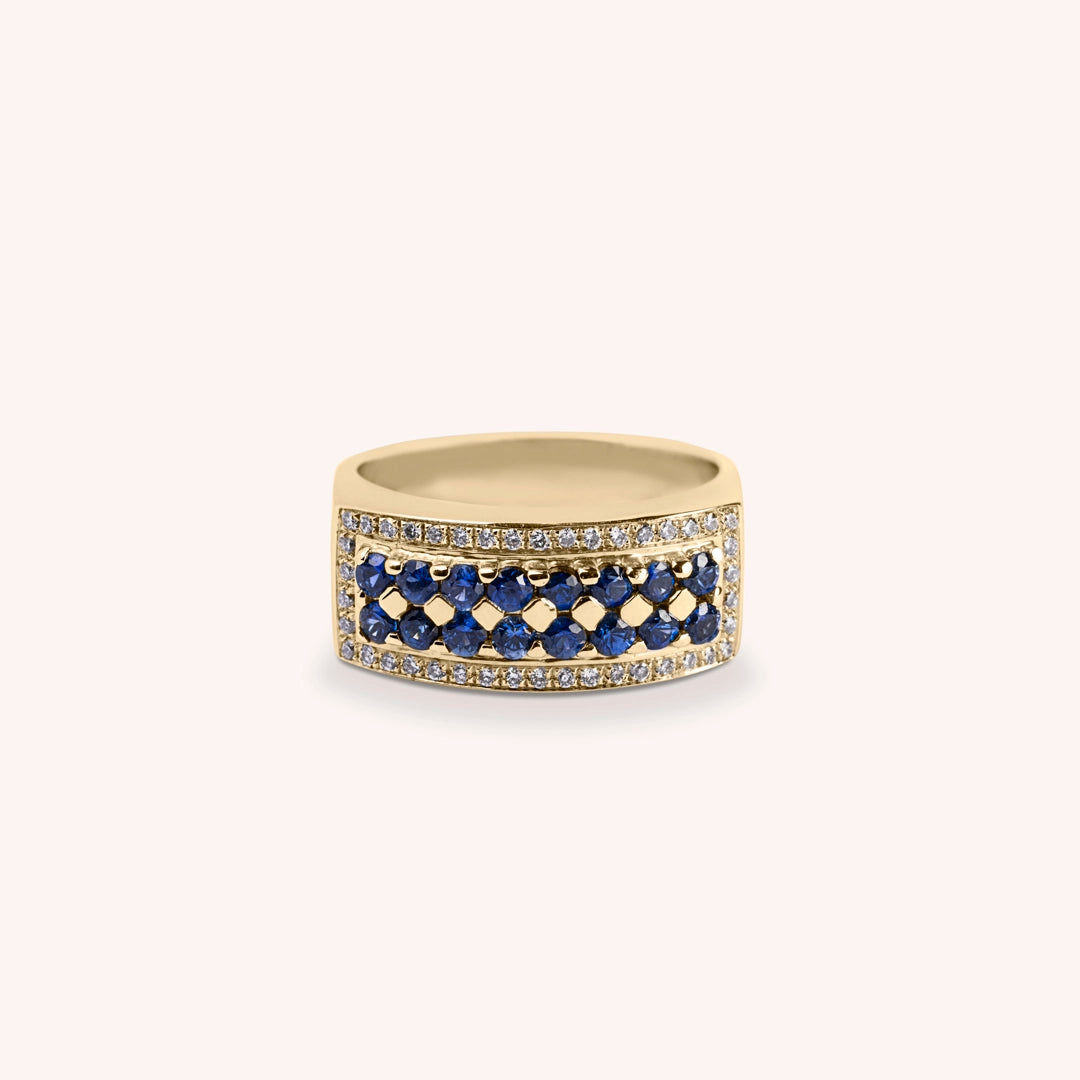 Anello Phoese Zaffiri Oro giallo - Varengo Gioielli
