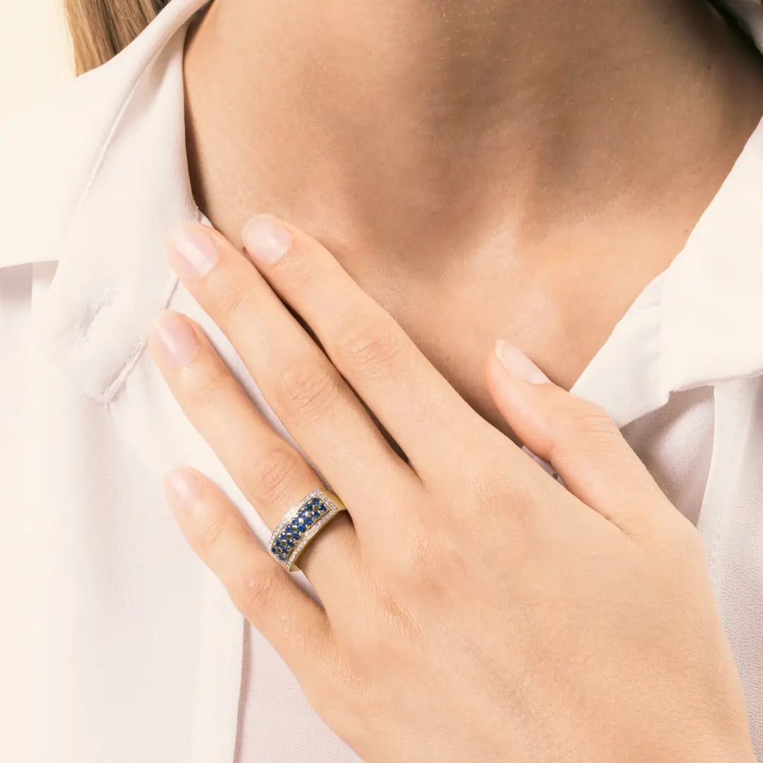 Anello Phoese Zaffiri - Varengo Gioielli