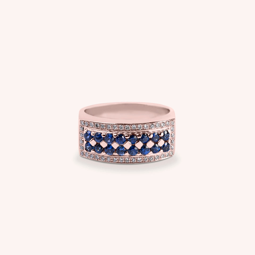 Anello Phoese Zaffiri Oro rosa - Varengo Gioielli