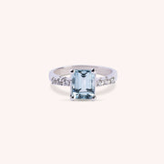 Anello Selene Acquamarina Oro bianco - Varengo Gioielli