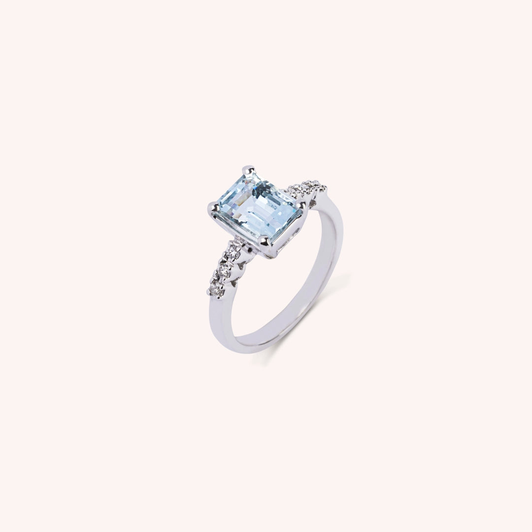 Anello Selene Acquamarina - Varengo Gioielli