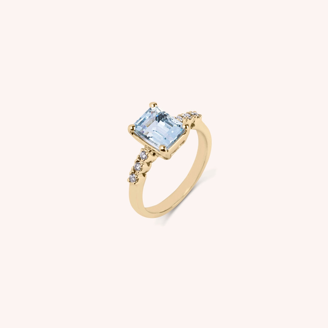 Anello Selene Acquamarina - Varengo Gioielli