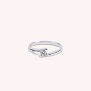 Anello Solitario Algea Oro bianco - Varengo Gioielli