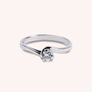 Anello Solitario Apollo Oro bianco - Varengo Gioielli
