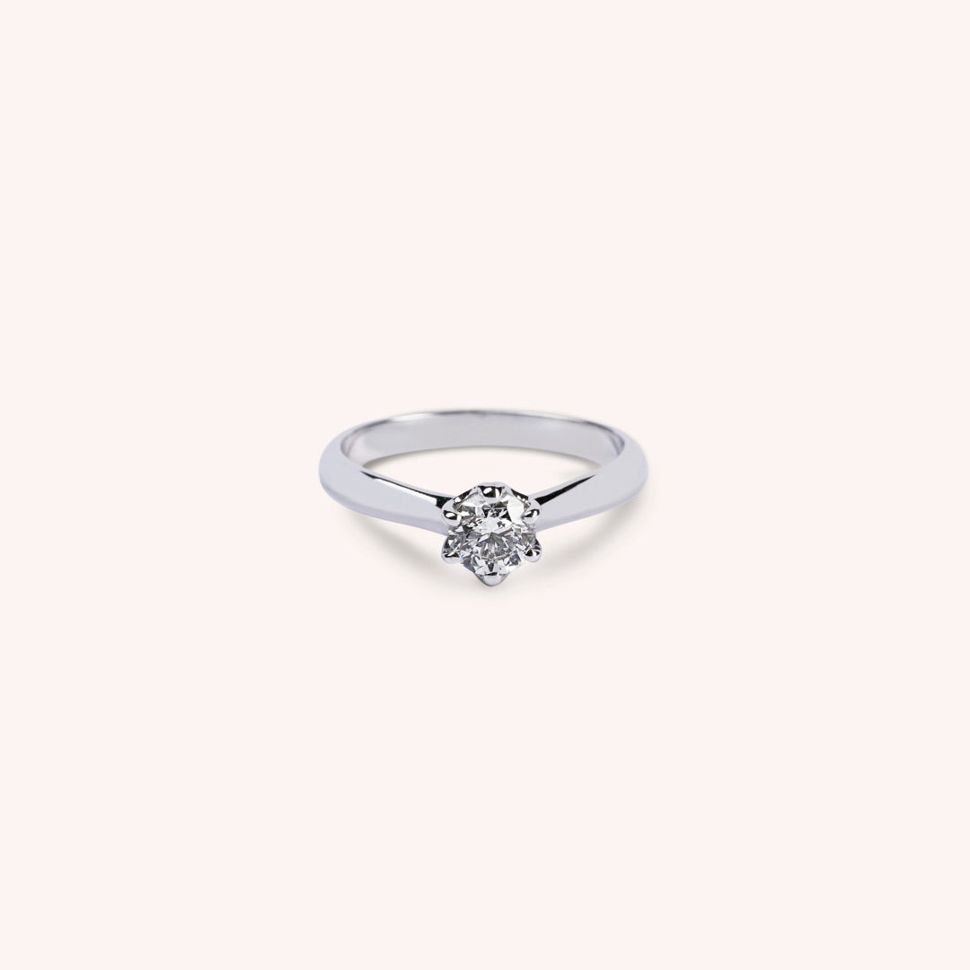 Anello Solitario Ares Oro bianco - Varengo Gioielli